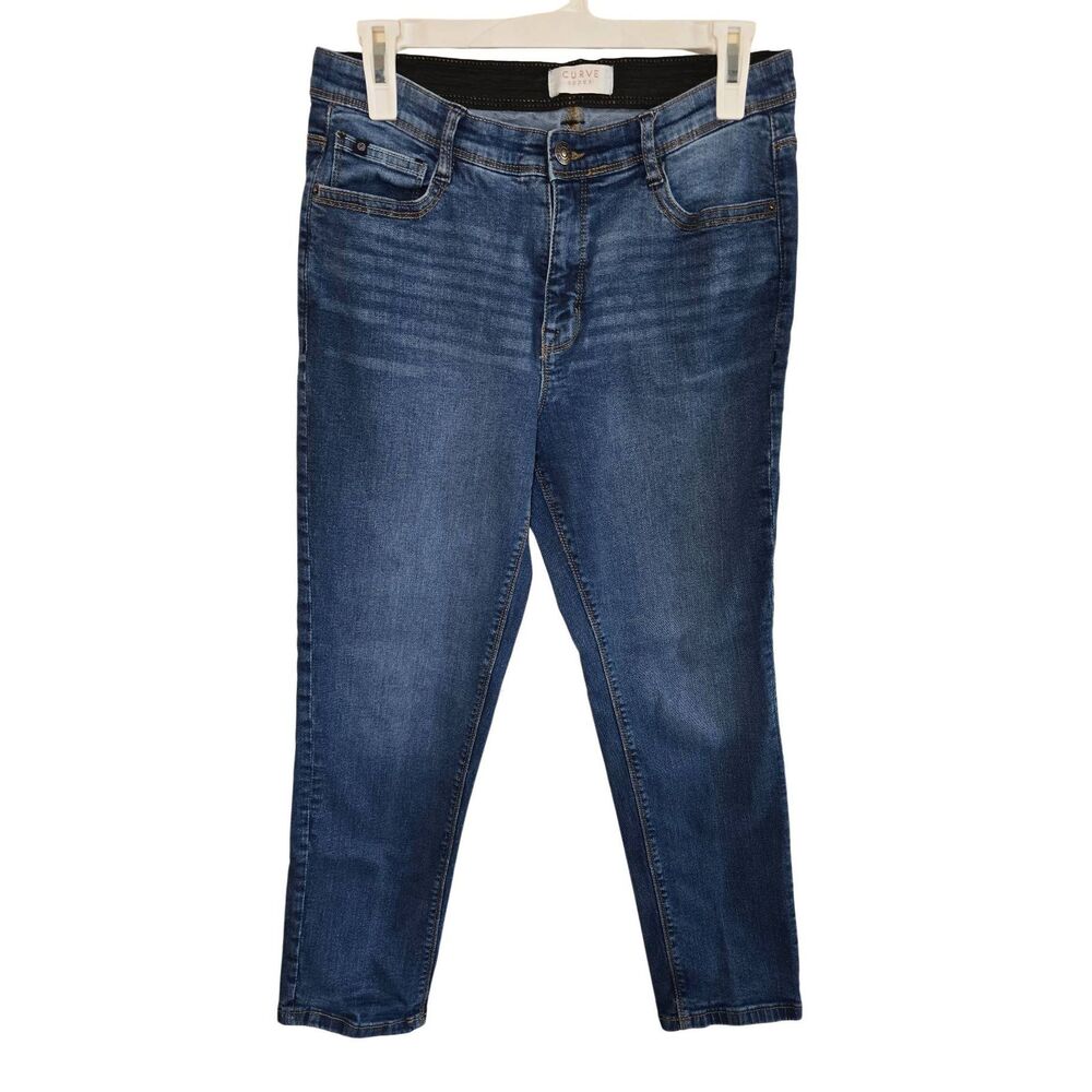 Curve Appeal Women's Jeans Size 10/30 Dark Wash Slim Fit Stretch Mid Rise Denim